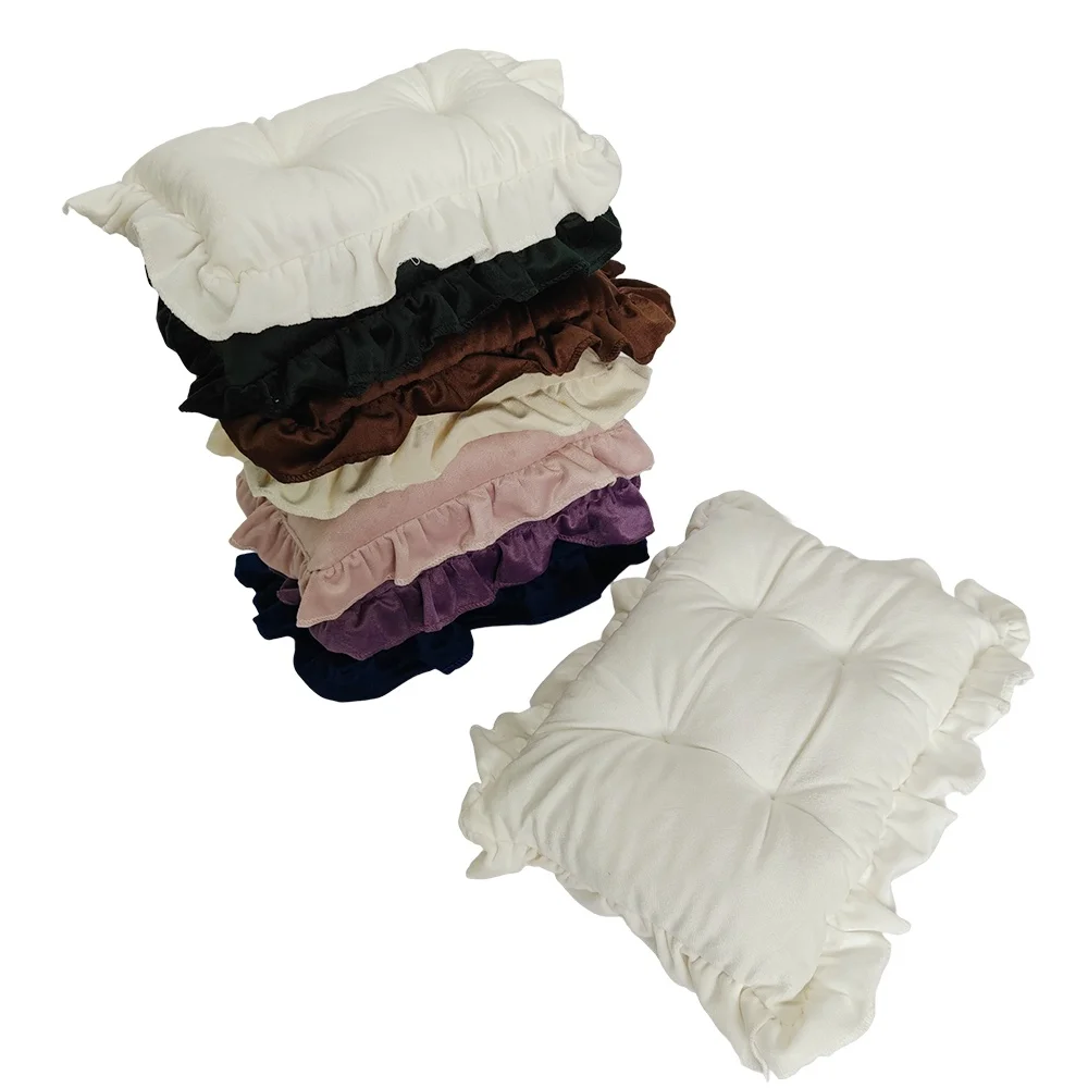 Almohada de terciopelo floral para recién nacido – Fotografía bebé - imagen 3