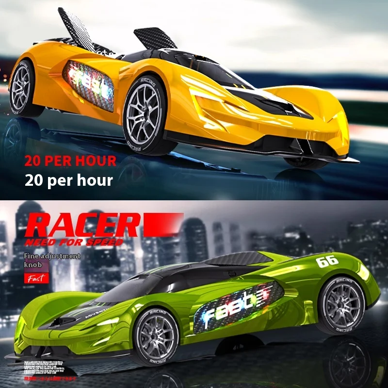 Coches de carreras de deriva RC, coche deportivo 2,4G 4WD 4CH, modelo de coche de alta velocidad, música ligera, adorno eléctrico de tracción en las cuatro ruedas, regalos de cumpleaños - imagen 4