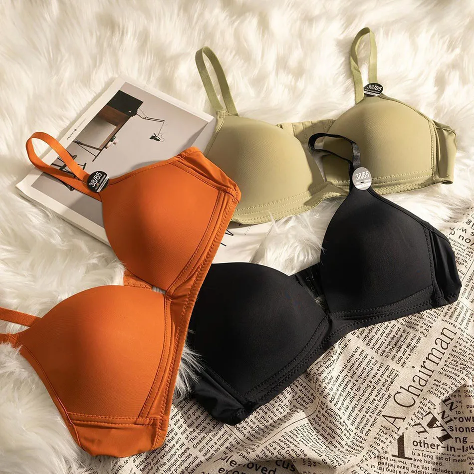 Soutien-gorge en V profond minimaliste pour femmes, sous-vêtements sans lueur, bretelles initiées par des partenaires, soutiens-gorge doux et confortables, document solide - imagen 5