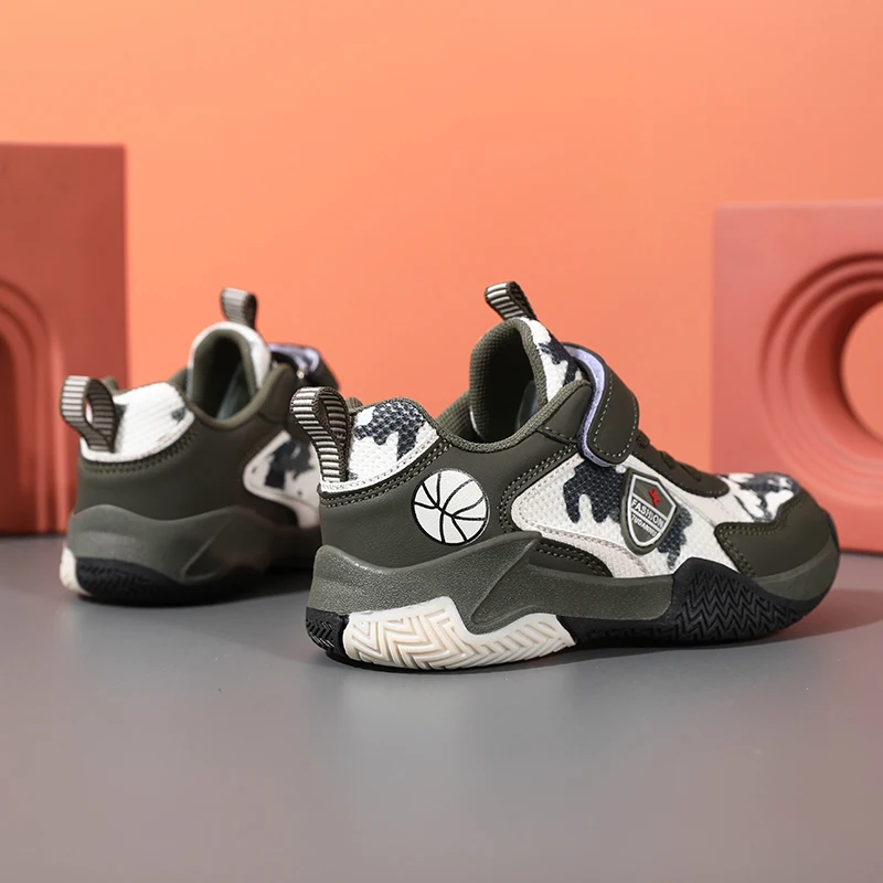 Venta caliente de zapatos de baloncesto para niños, zapatos deportivos antideslizantes para niños, zapatillas de baloncesto resistentes al desgaste para exteriores, zapatos de goma para niños - imagen 5