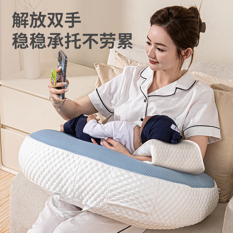 Almohada de lactancia, artefacto posparto, cojín de protección de cintura para bebé, almohada auxiliar de alimentación tumbada, estilo abrazo - imagen 3
