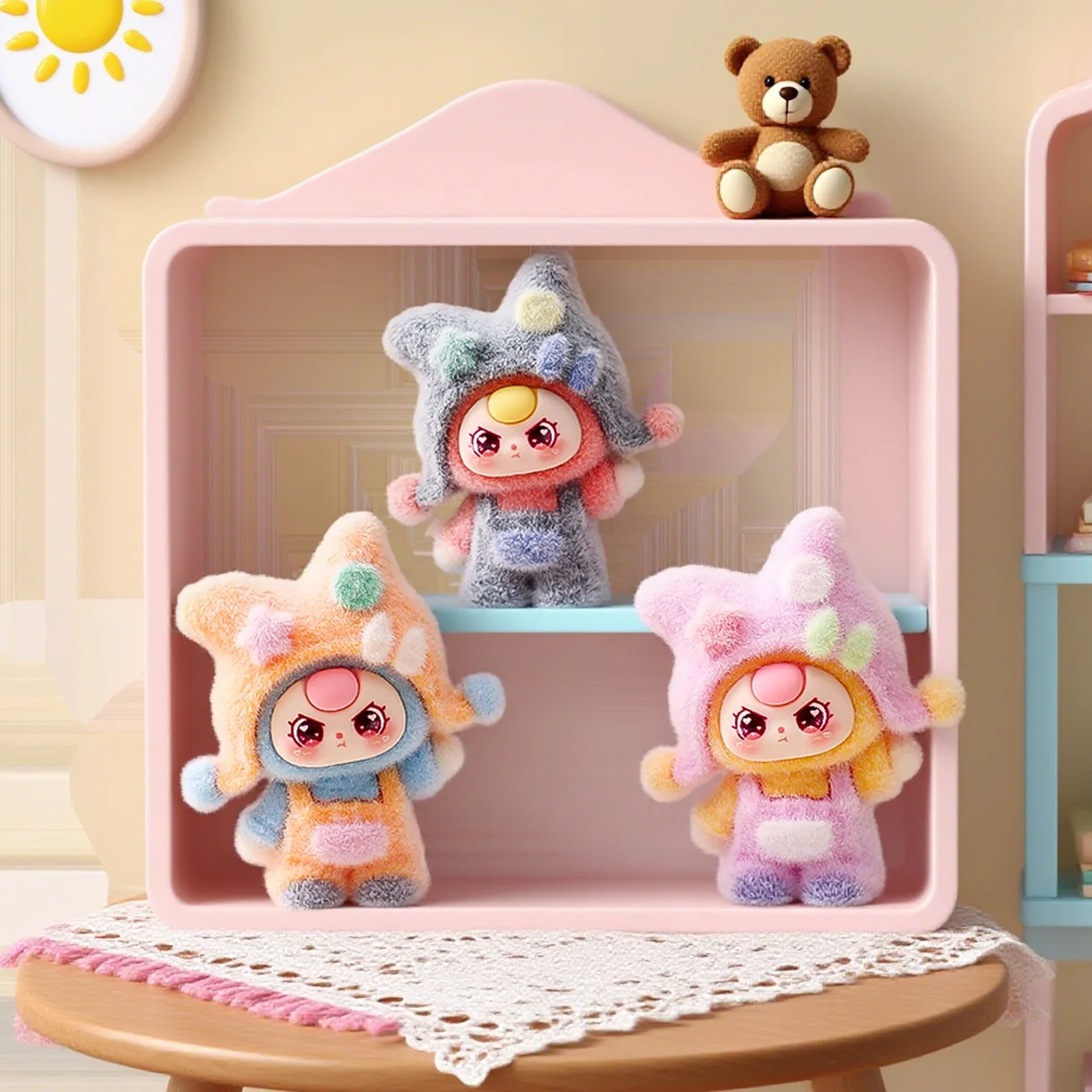 10 unids/set lindo bebé tres figuras de juguete Mini estatuilla decoración de escritorio modelo adornos juguetes niños niñas regalos de navidad - imagen 3