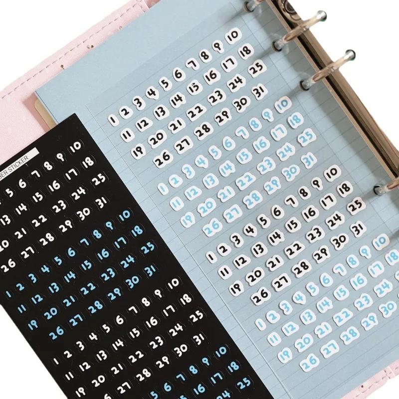 1 unidad de pegatinas de números No.1 ~ 31 con bonitos dibujos, calendario, planificador, álbum de recortes, diario, día mensual, decoración de etiquetas de tiempo diario - imagen 5
