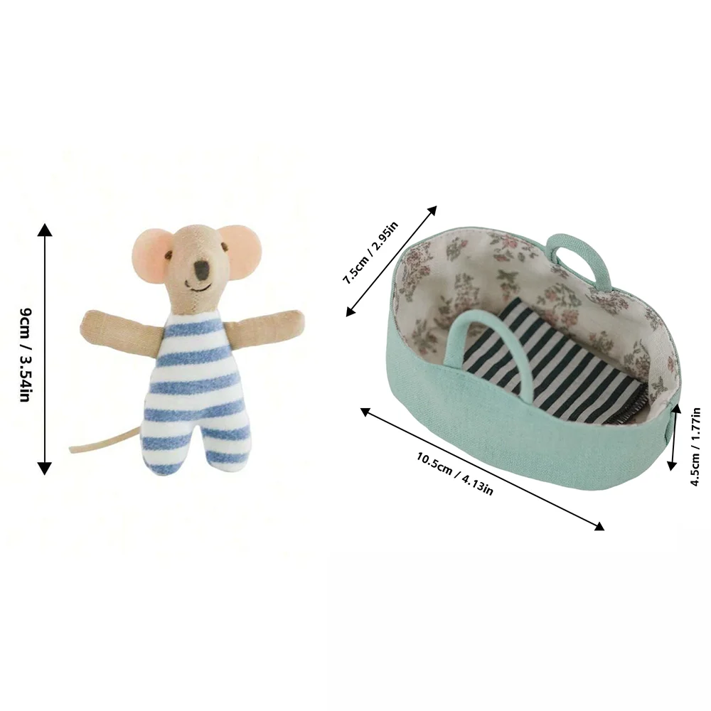 Peluche mini de ratón en tonos neutros