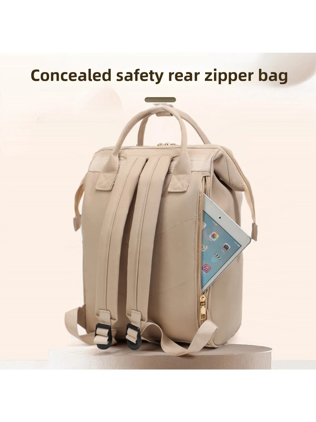 Mochila de alta calidad a la moda, bolso de mamá con doble hombro, bolso de viaje de gran capacidad para madre y bebé - imagen 5