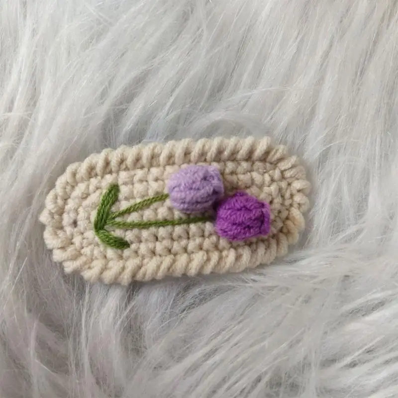D7YD Pinza para cabello con flores para niños, horquilla hecha a mano, pasador flores hecho a mano a adición - imagen 5