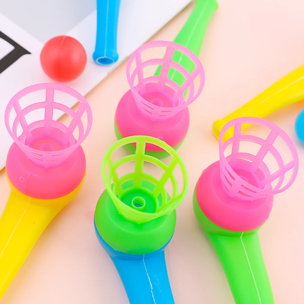 2-8 Uds. Bola de soplado de tubo de plástico colorido, rompecabezas para niños, juguetes clásicos mágicos flotantes, juego de entrenamiento de equilibrio para bebés - imagen 4