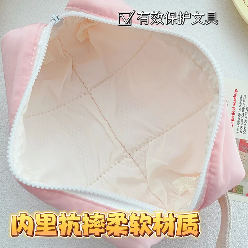 Estuche de lápices Simple, suministros escolares, estuche de lápices para niñas de gran capacidad, papelería bonita, estuche de lápices suave para volver a la escuela - imagen 3