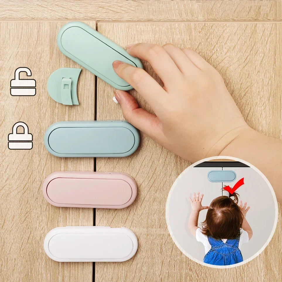 Cerraduras de seguridad para bebés y niños, cerradura de mano multifuncional antipellizco, cerradura de puerta de gabinete, cerraduras de cajón de refrigerador protectoras para bebés