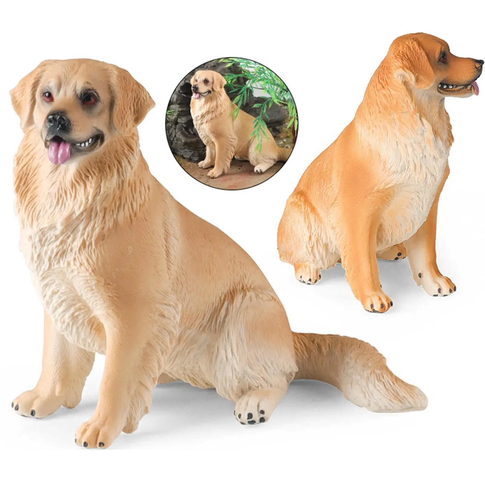 Realistic Dog Figurine Animal Toy Miniature Toys Home Car Decoration Sculpture Gifts Model Ornament Collectible Dog Statue