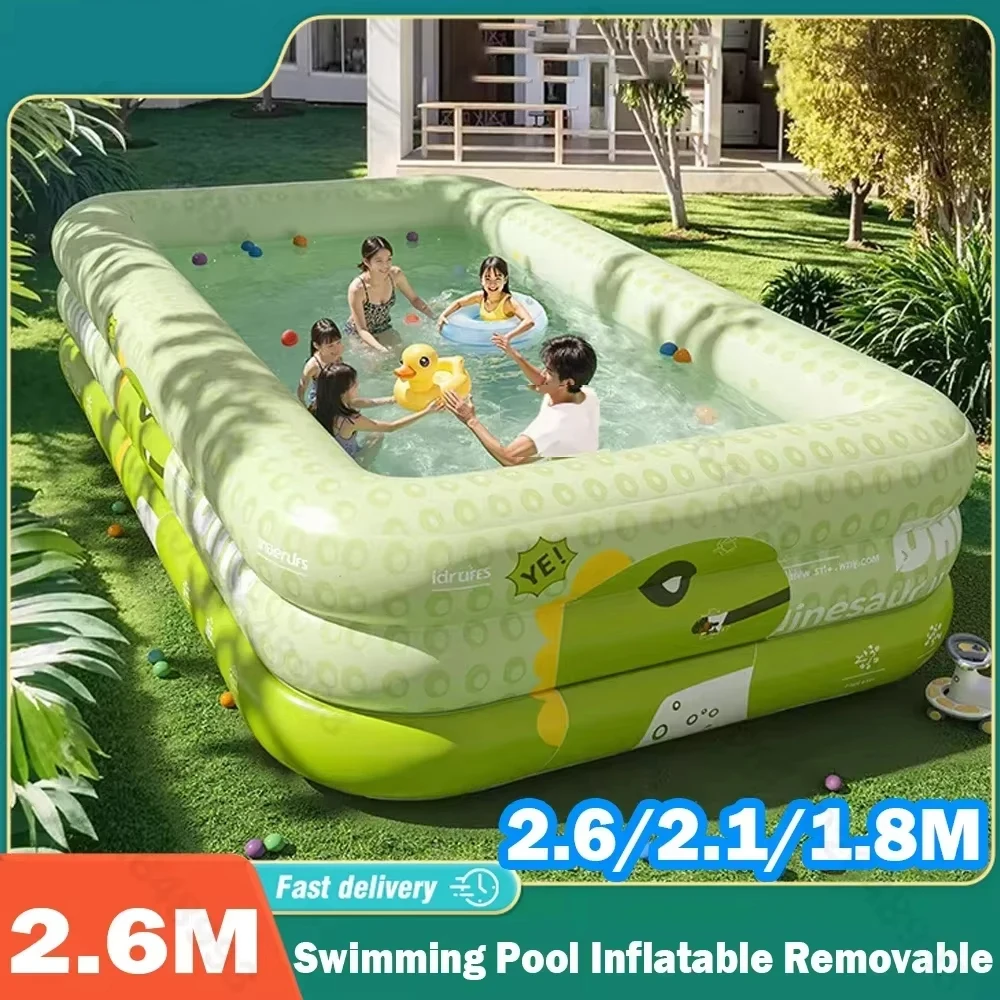Piscina hinchable familiar con zona bebé y casita de juegos - imagen 2