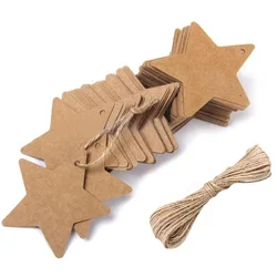 Etiquetas de regalo estrella en papel kraft