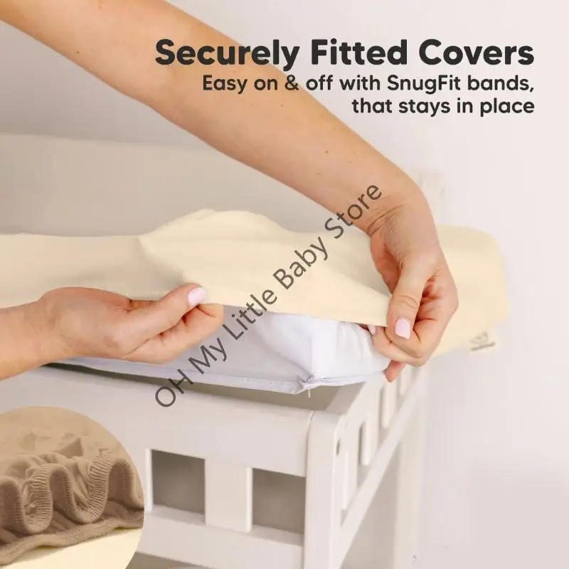 M76C 2 piezas, funda para cambiador pañales suave y transpirable con diseño elástico, fácil instalación para cambiador - imagen 2