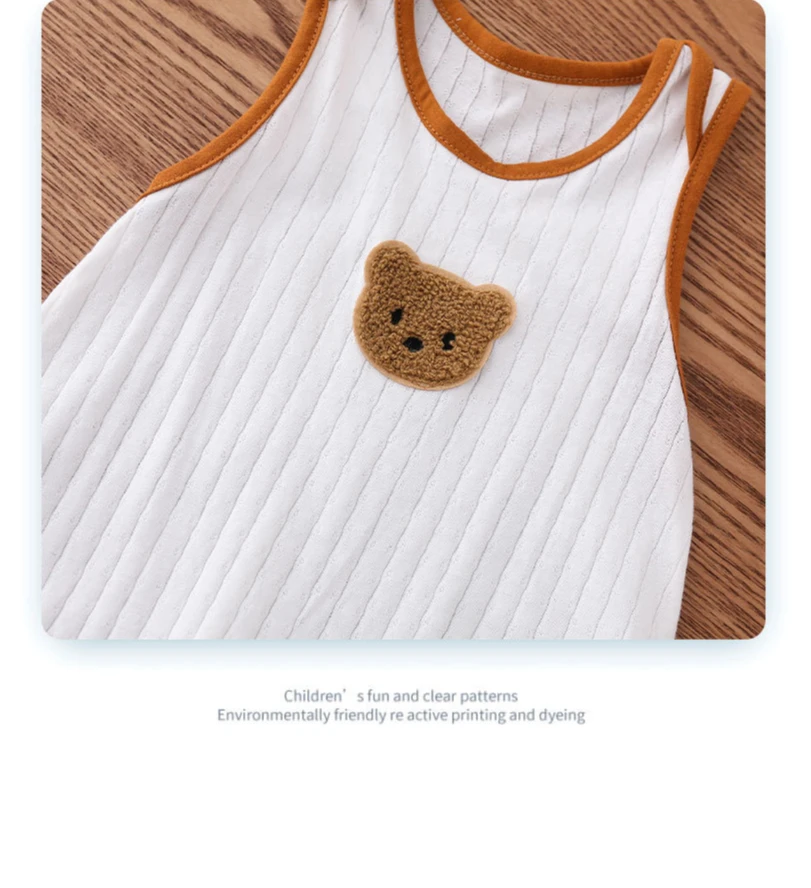 Mono de algodón para niños y niñas, mono sin mangas con bordado bonito, ropa fina para el hogar para bebés de 3 a 6-9-12M - imagen 4