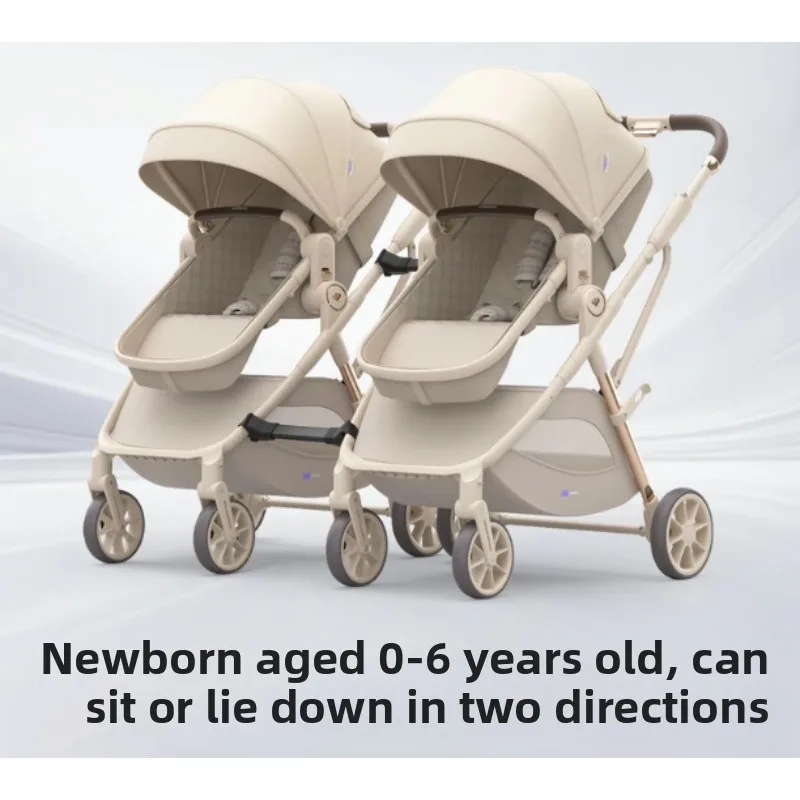 Los fetos del dragón y el Fénix gemelos Weilebao se pueden dividir, sentarse y acostarse, cochecito para recién nacido plegable y ligero - imagen 2