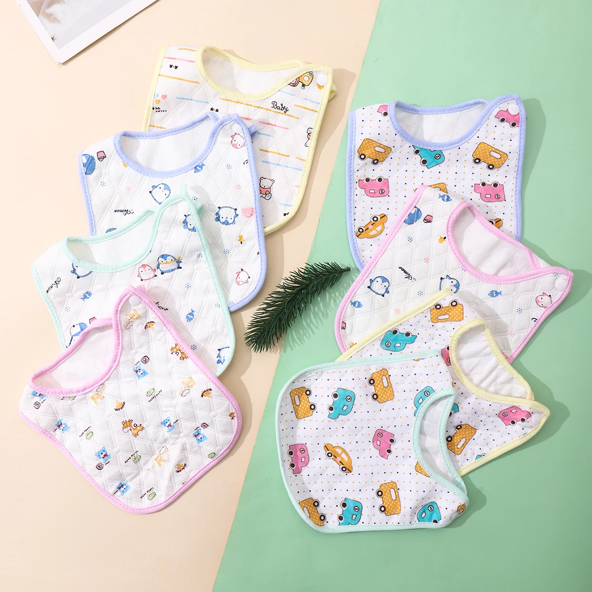 Baberos suaves de algodón absorbentes para bebé