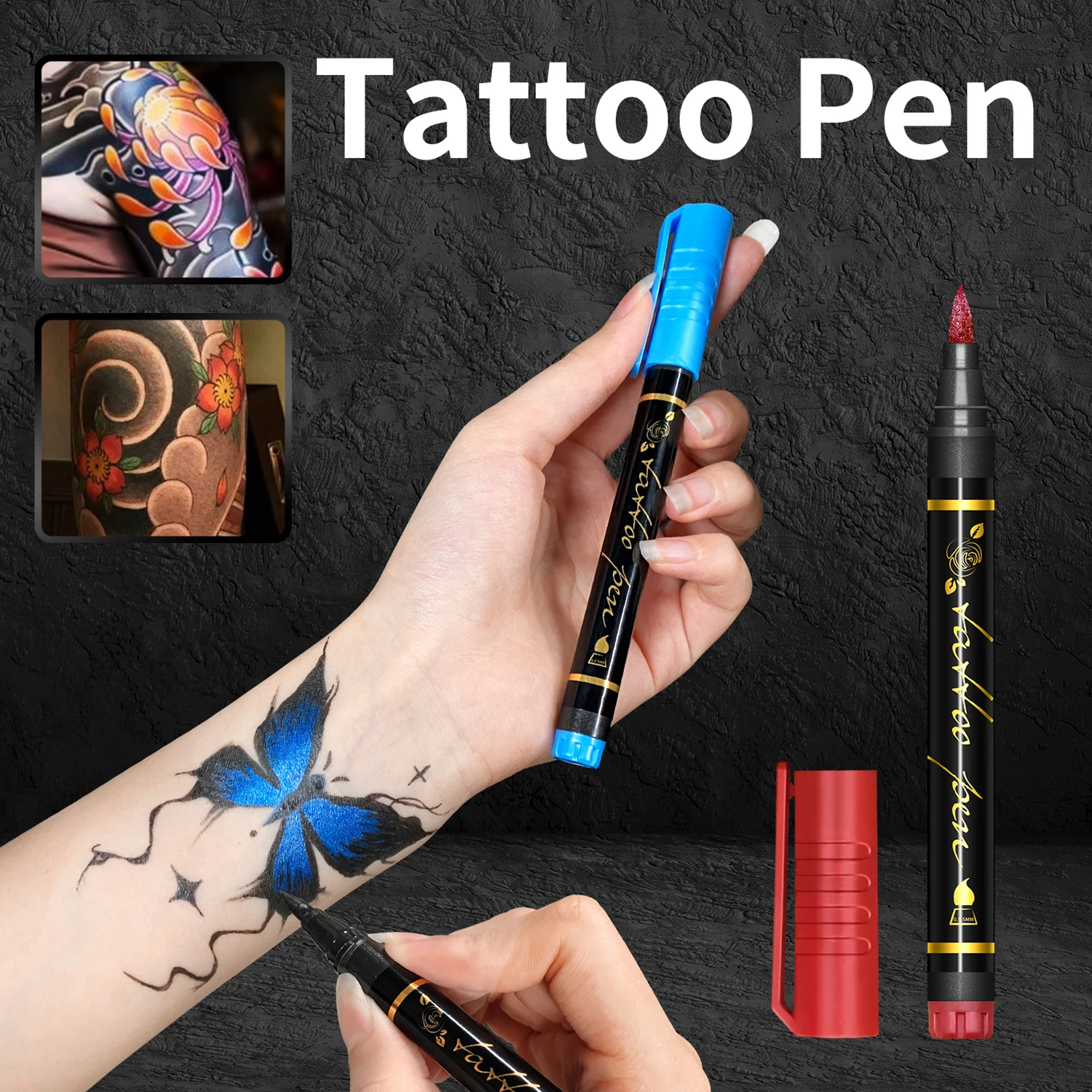 Marcadores de tatuajes temporales para niños – Efecto pincel - imagen 3