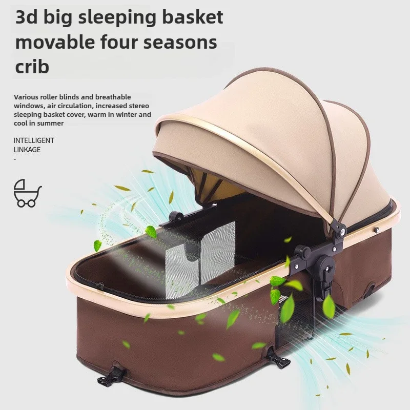 2025 nuevo cochecito neonatal de alta vista 3 en 1 cochecito de bebé con asiento de coche cochecito de bebé multimodulo, empuje bidireccional, cochecito de bebé - imagen 3