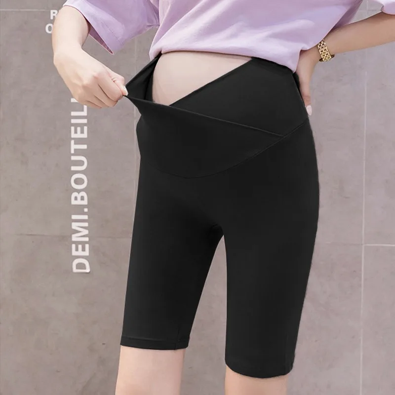 Pantalones cortos premamá cintura alta con soporte abdominal - imagen 3