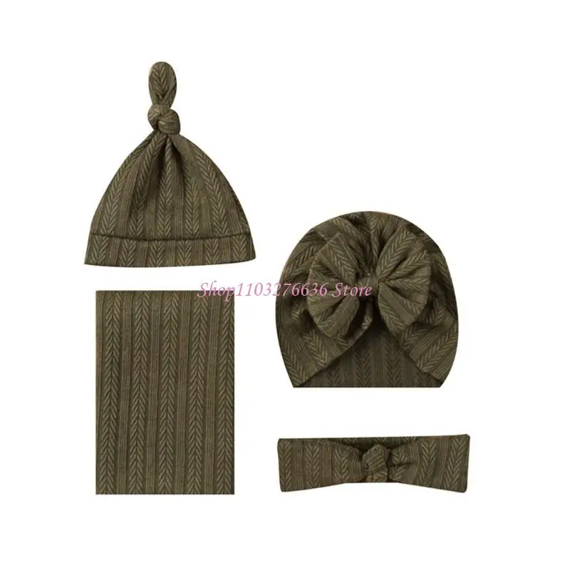 R6FD recién nacido sólido receptor recibiendo envoltura bebé recién nacido- con sombrero banda para cabeza