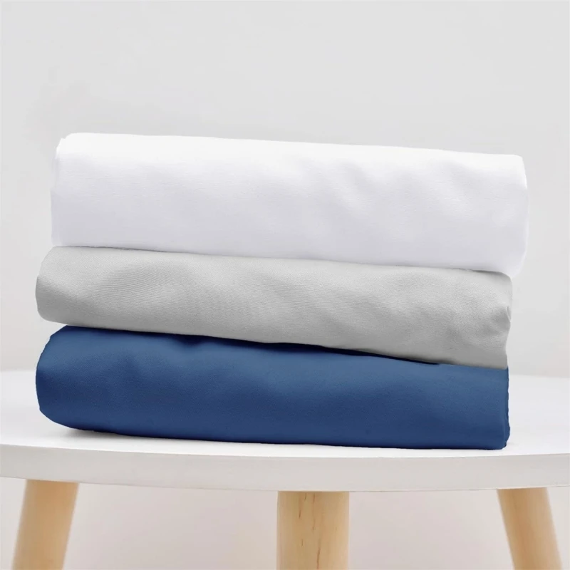 Sábanas ajustables universales para bebé, 2 piezas, Color sólido, Unisex, niños y niñas, Sábana de cama para cuna, cuna para recién nacido, cesta para guardería, Funda de colchón - imagen 3