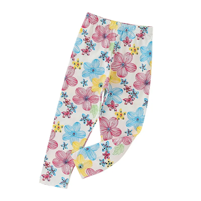 Leggings para niñas de 2 a 9 años, ropa de viaje al aire libre para niños, pantalones pitillo, mallas ajustadas florales informales largas, pantalones para niños adolescentes - imagen 4