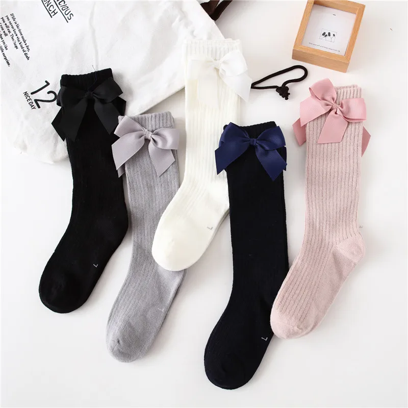 Calcetines de algodón con lazo para niñas – Cómodos y suaves