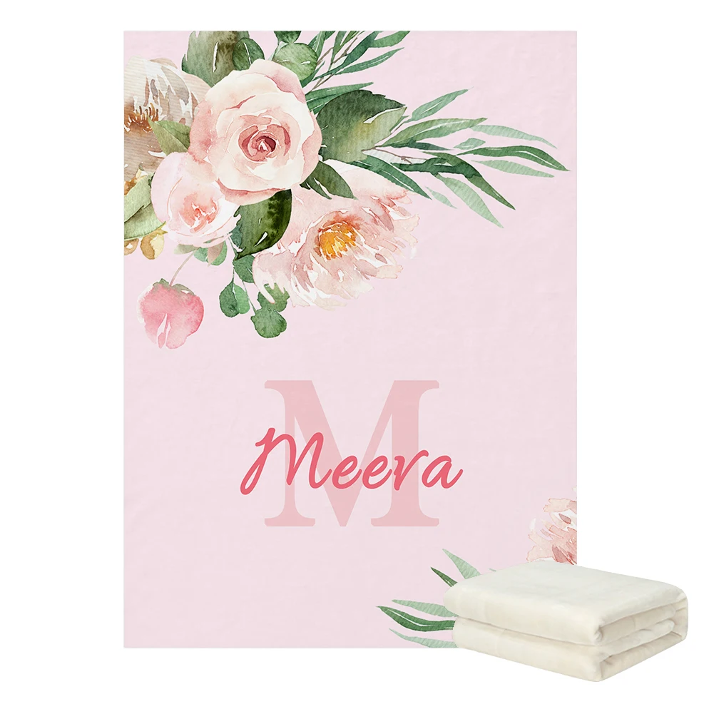 Juego de sábanas bebé con flores y nombre personalizado – Regalo ideal - imagen 3