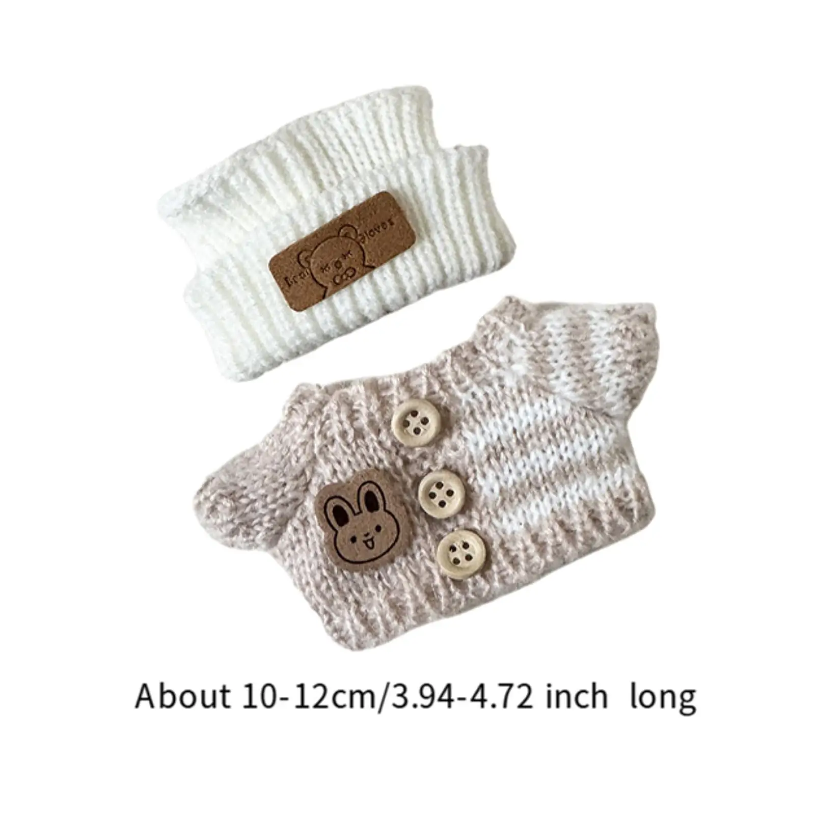 Plush Doll Clothes for 15cm-17cm,Doll Clothing Sweater with Hat Comfortable Plush Doll Accessories Doll Outifit Cartoon