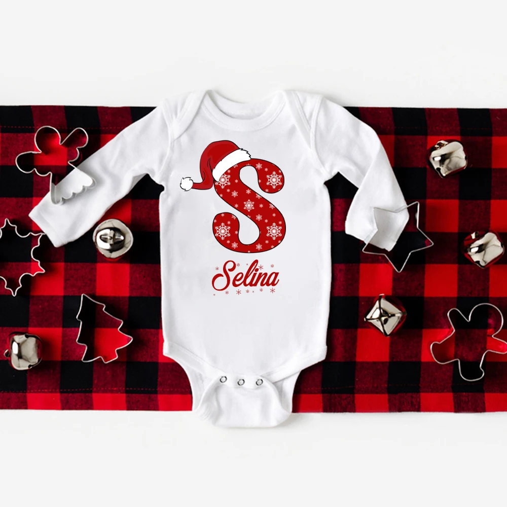 Body de bebé de Navidad personalizado, pelele infantil de Navidad con nombre personalizado, ropa de Navidad para niño y niña, peleles de fiesta de Navidad para bebé, regalo - imagen 5