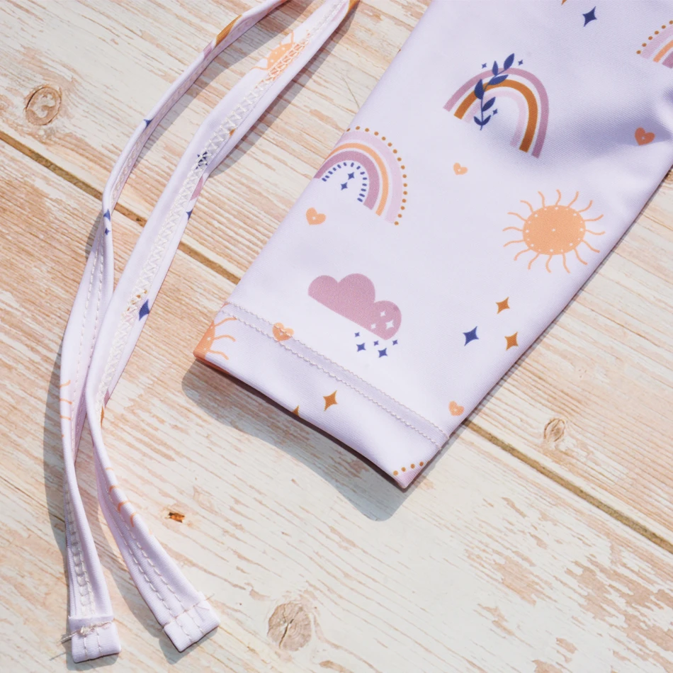 Traje de baño estampado de moda de alta calidad para niñas, ropa de natación, ropa de playa de manga larga, traje de baño de dos piezas - imagen 5