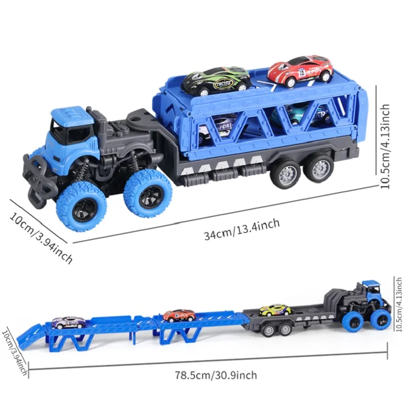 Vehículo de pista de eyección, camión contenedor, camión plegable de pista de juguete, vehículo de almacenamiento. Navidad, Acción de Gracias, Halloween. Niños - imagen 4