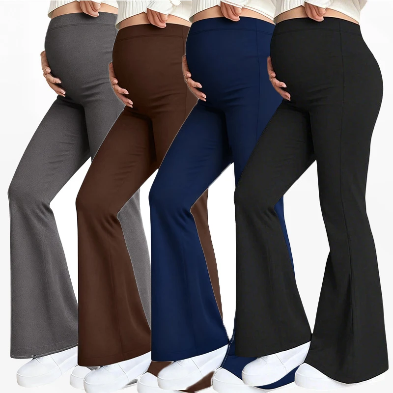 Pantalones de maternidad de cintura alta con soporte de barriga - imagen 2