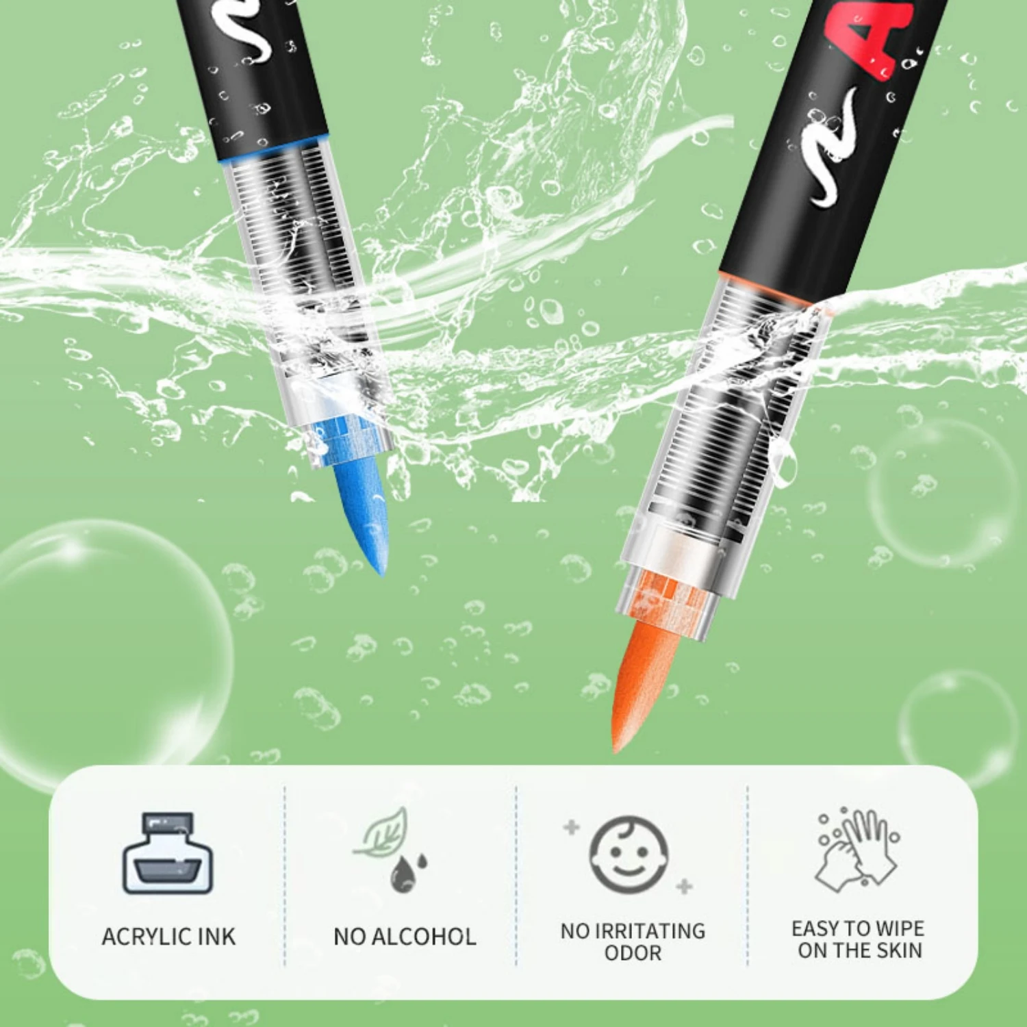 Rotuladores de pintura acrílica con punta de pincel, bolígrafos de pintura acrílica de primera calidad para pintura, roca, lienzo, madera, vidrio, cerámica, tela, secado rápido - imagen 5