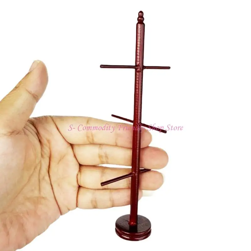 85AE antiguo 1/12 casa muñecas colgador organizador muebles en miniatura perchero estatuilla - imagen 5