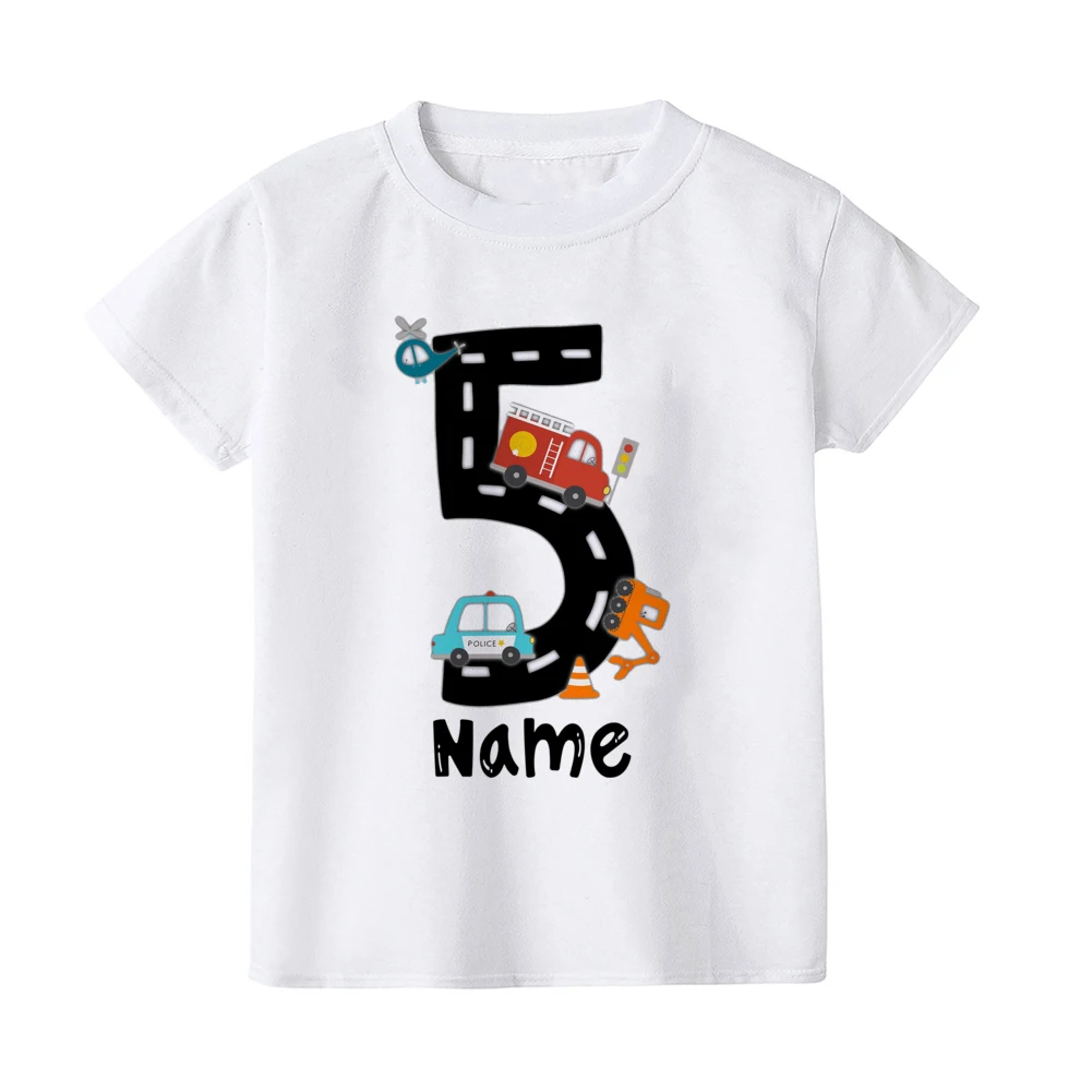 Camiseta personalizada de construcción para cumpleaños niño