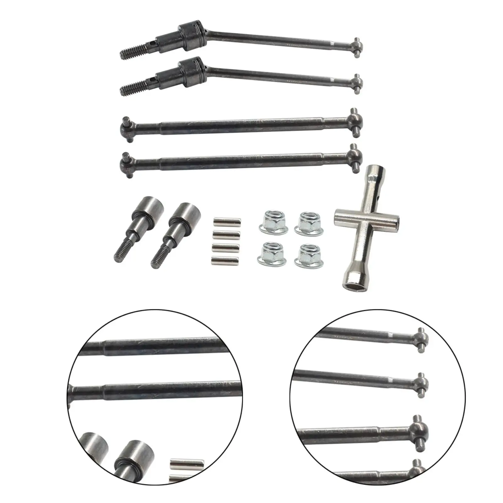 4x RC Drive Shafts Transmission Shafts Front and Rear Accessories for 16101