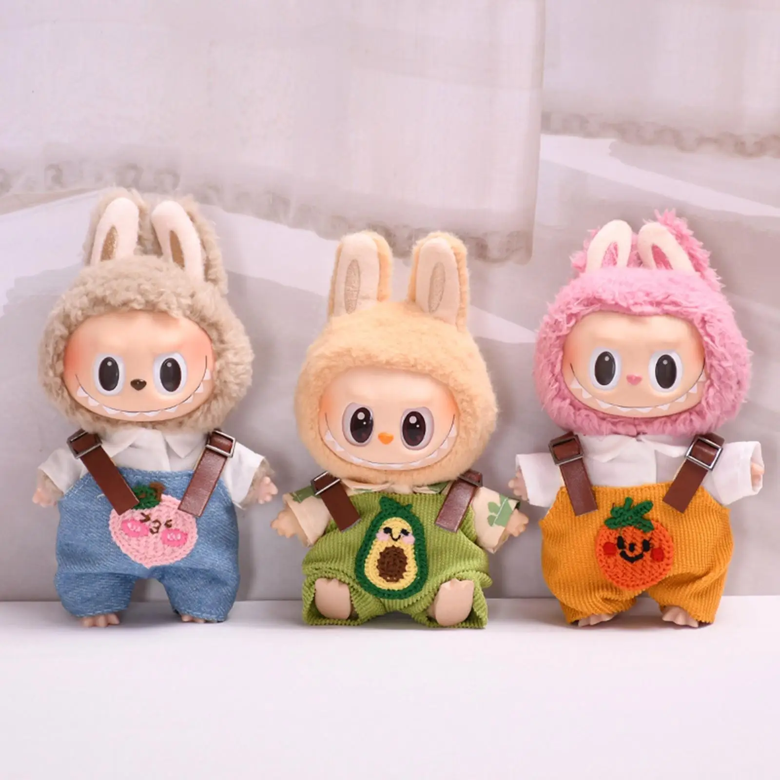 Doll Outfit Set with Top and Suspenders, Clothing for 15cm Doll