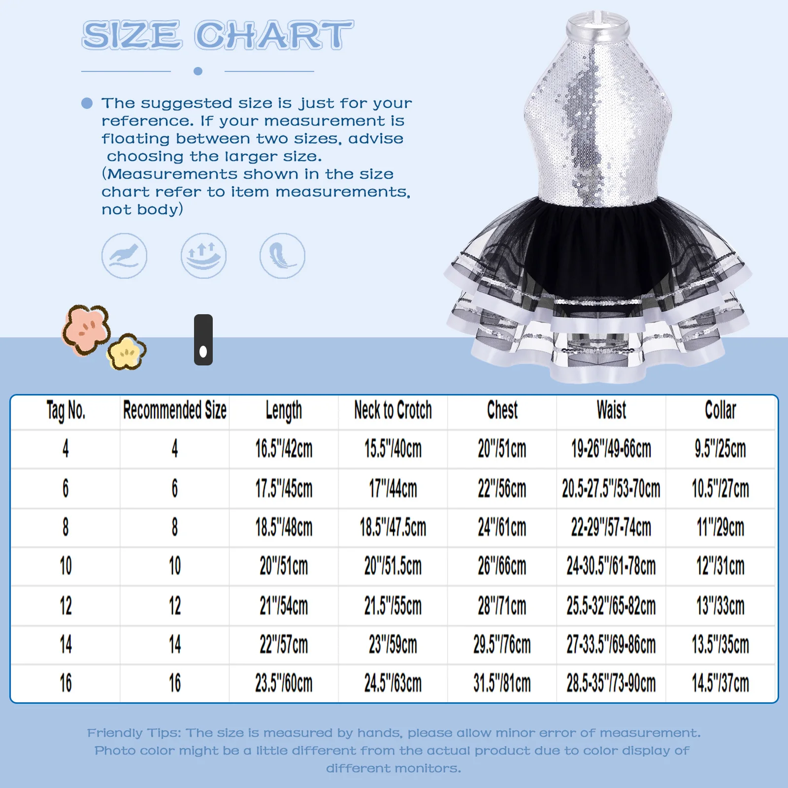 Vestido tutú de ballet con lentejuelas para niñas, de actuación - imagen 5