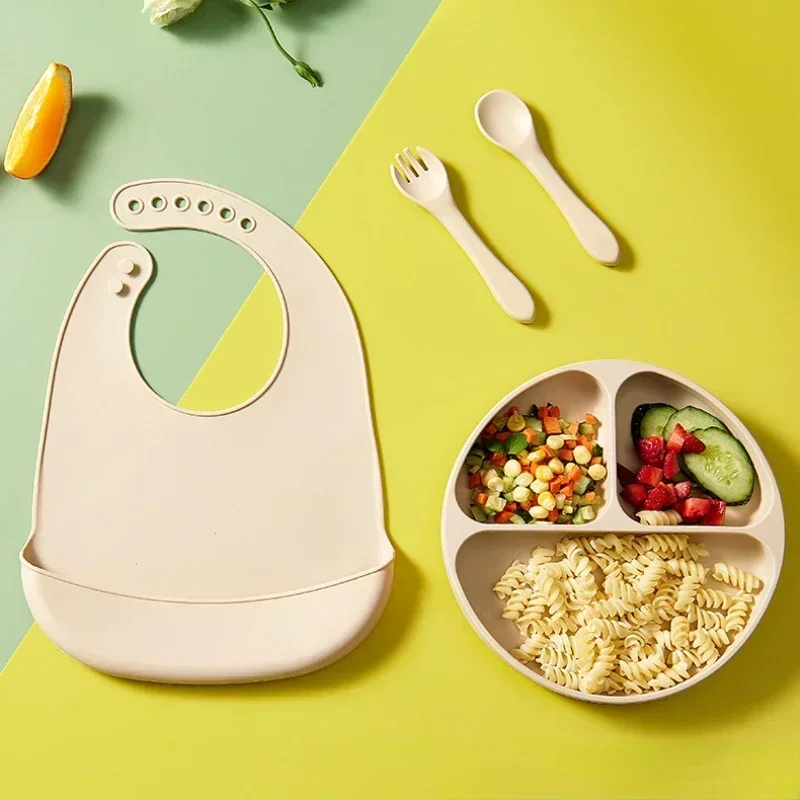 Baberos de silicona comestible para bebé impermeables ajustables - imagen 2