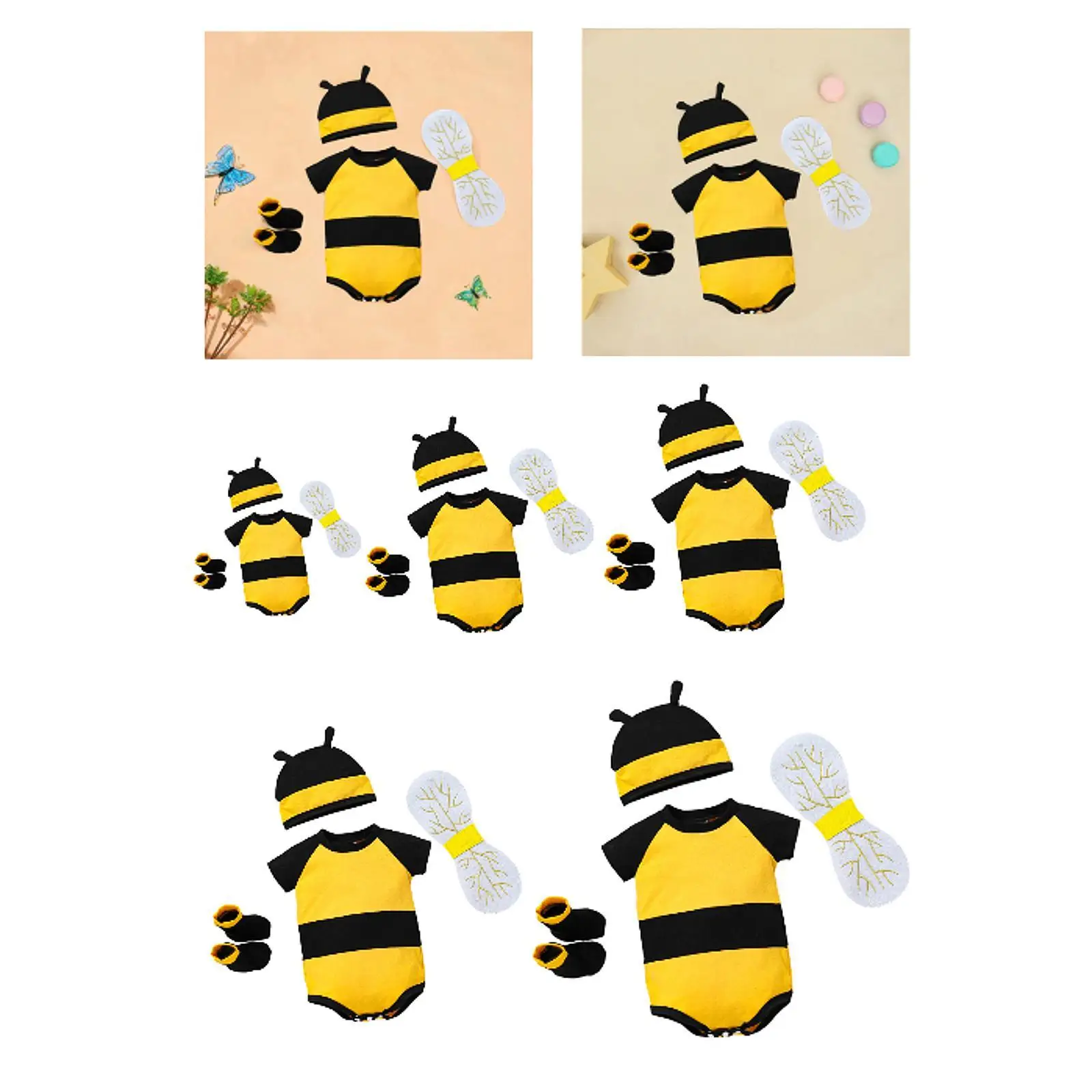 Honey Bee Bodysuit Cute Halloween Costume for Photo Props Role Playing Party