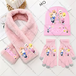 3 uds gorro de punto guantes bufanda conjunto SKZ ooed Anime lindo gorro de punto guante bufandas accesorios cálidos de invierno regalos de navidad de dibujos animados 2026
