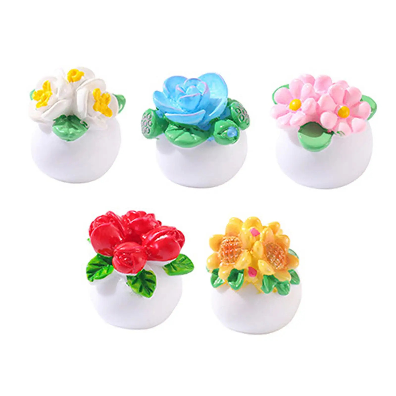 5 Pieces Miniature Dollhouse Plants Birthday Gifts Dollhouse Decoration for 1/12 Micro Landscape Doll House Scene Layout Decor
