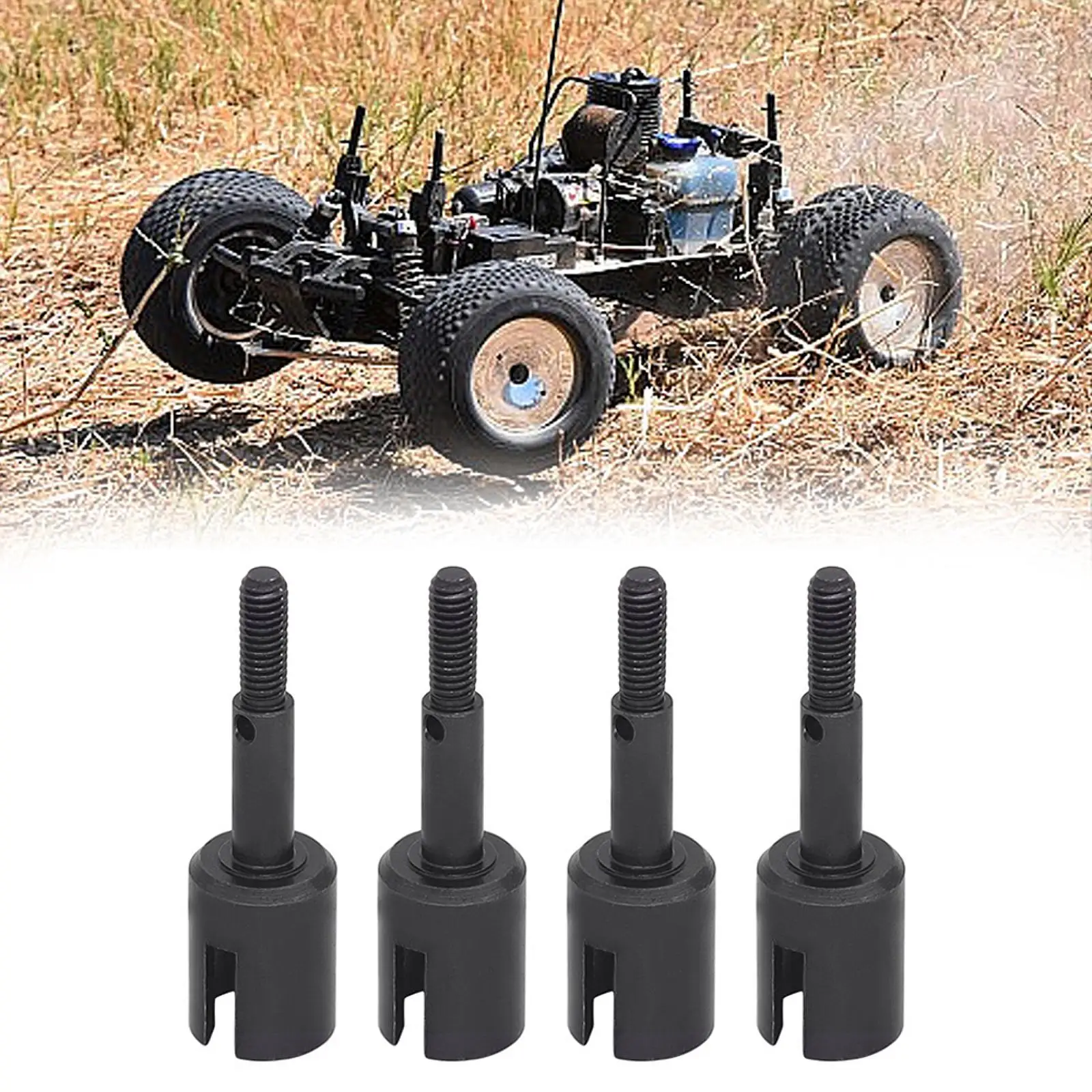 4 Pieces RC Differential Joint Cup Upgrades RC Vehicle Part Steel Professional DIY Spare Parts Accessory for 1:10 TT02E TT01
