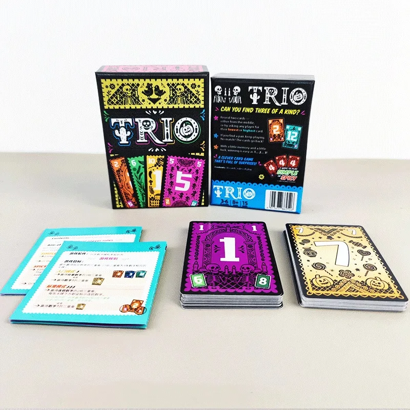 Juego de mesa de fiesta familiar, juego de cartas Trío, entretenimiento nocturno, 3-6 jugadores, búsqueda de tres tarjetas a juego, juguetes estratégicos, regalos - imagen 4