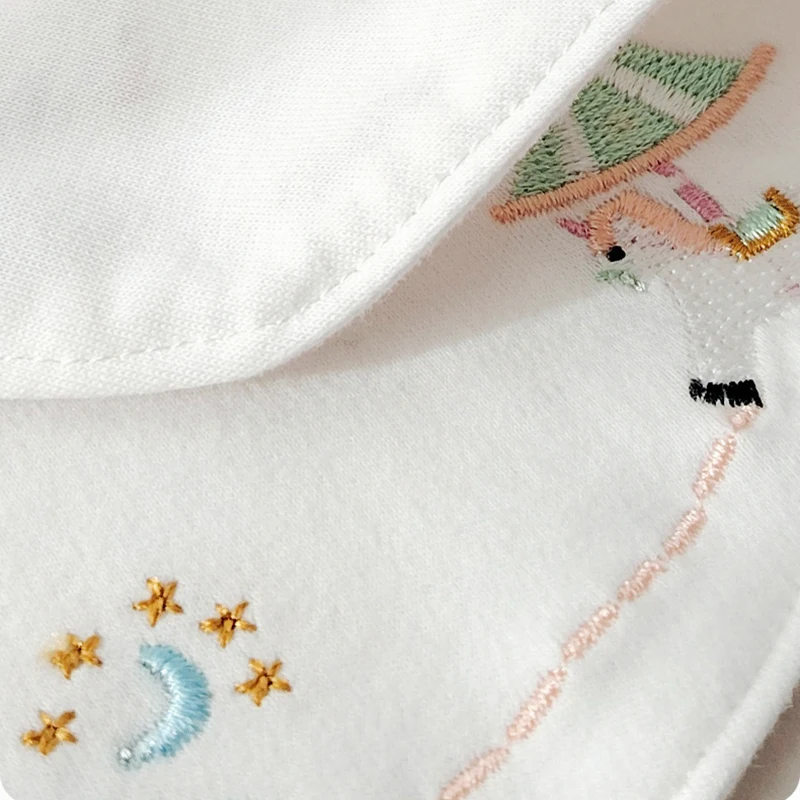 Baberos de algodón para bebé, paños para eructar bordados de dibujos animados, hebilla ajustable, bufanda para bebé, cuidado de la Saliva, toalla, accesorios para niños, 3 uds. - imagen 5