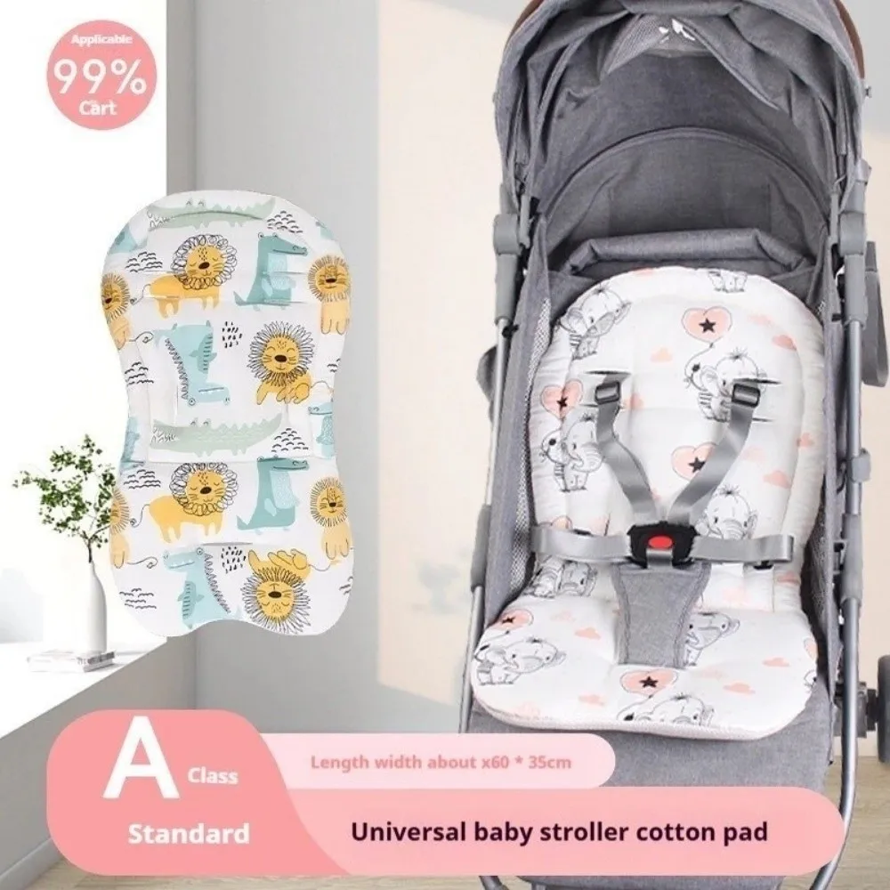 Cojín Universal transpirable para cochecito de bebé, alfombrilla gruesa con bonito patrón para asiento de coche, almohadilla para silla alta de algodón suave, soporte para recién nacido - imagen 2