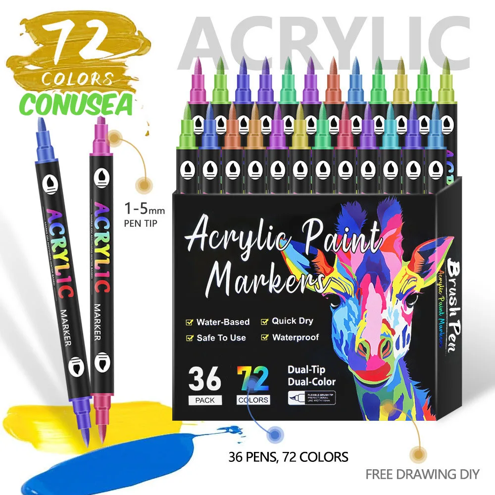 Rotuladores doble punta para niños – Acrílicos de colores vivos - imagen 3