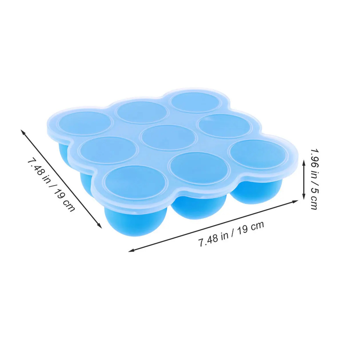 Bandeja congeladora de alimentos para bebés de 9 secciones, contenedor de almacenamiento de silicona, caja de celosía hermética para alimentación infantil, portátil, fácil - imagen 2