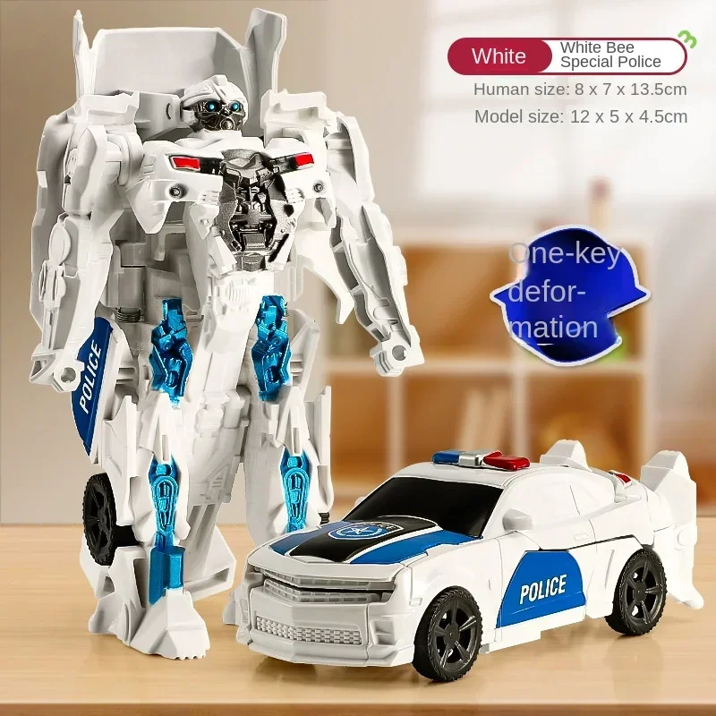 Coche de transformación, modelo de Robot de Anime, Robot de de deformación de un solo paso, juguete rompecabezas para niños, modelo de figura de acción de coche de de deformación - imagen 4